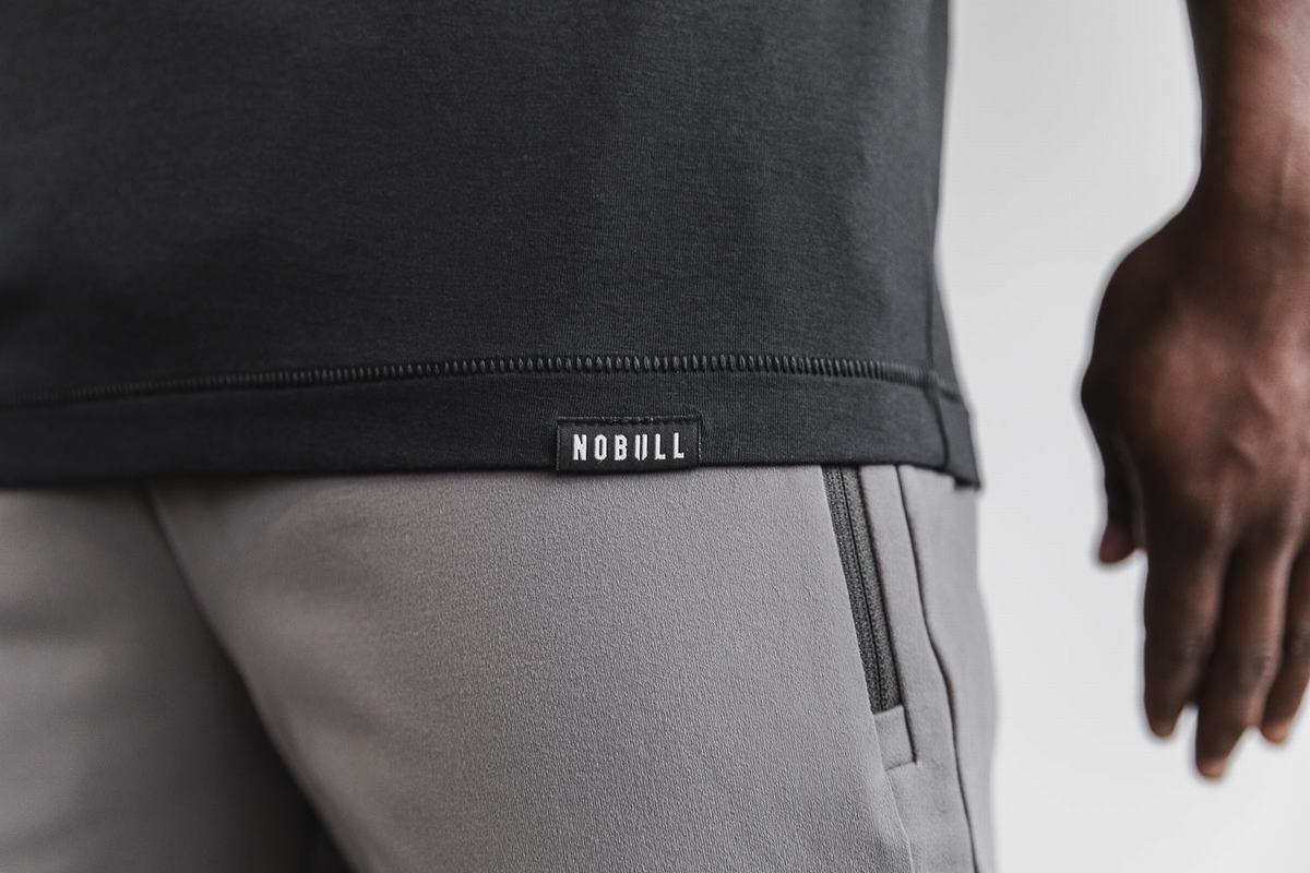 Nobull Lightweight V-Neck Men's T Shirts Black | Australia (LE0837)
